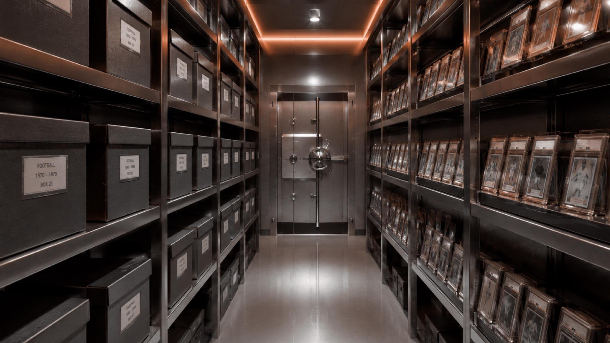 Vault with shelving used to safeguard graded assets